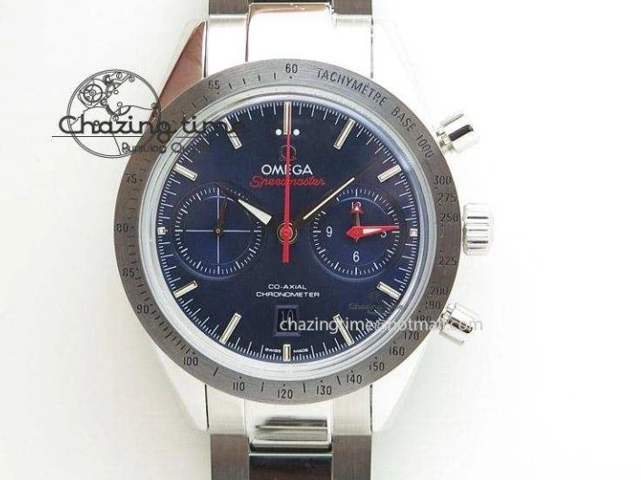 0305 SoftTouch Speedmaster Misson On Earth 1:1 Best Edition Blue Dial On Nylon Strap Quartz 7859